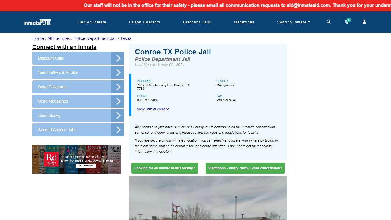 Conroe TX Police Jail & Inmate Search - Conroe, TX