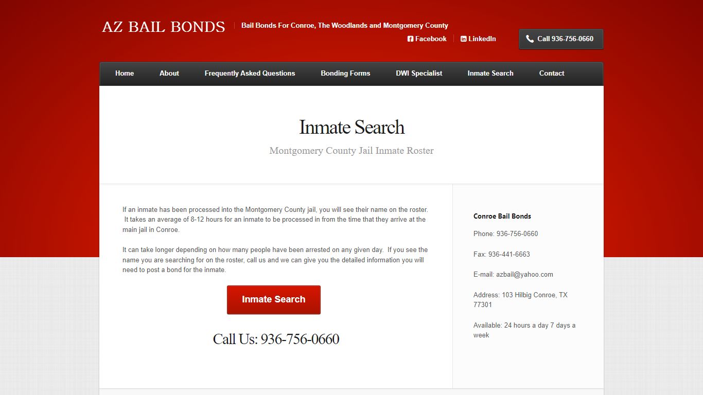 Inmate Search | Conroe Bail Bonds